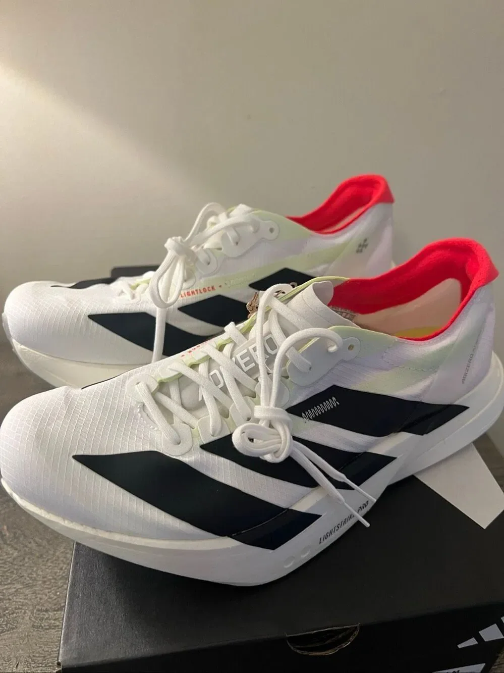 Adidas Adizero Adios Pro 4 Running Shoes Men’s Size 8 White/Black JR1094 NWT